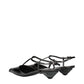 Prada Gray Leather Flat Sandals