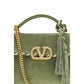 Valentino Garavani Green Calf Leather Bos Taurus Shoulder Bag