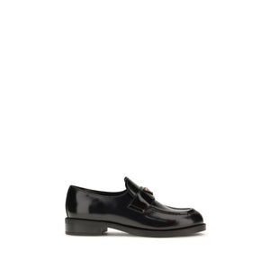 Prada Black Calf Leather Bos Taurus Slip-On Loafers