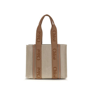Chloé Beige Linen Shoulder Bag