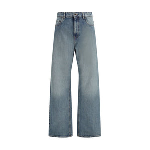 Miu Miu Blue Cotton Straight-Leg Jeans