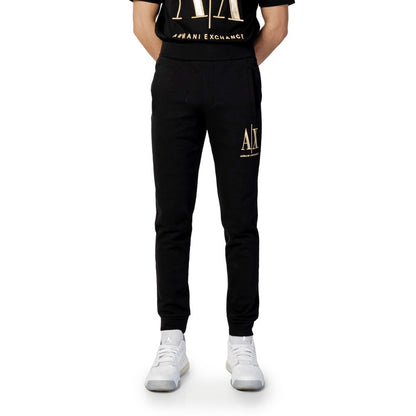 Armani Exchange Black Cotton Athletic Pants