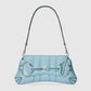 Gucci Horsebit Chain Small Shoulder Bag Quilted Light Blue