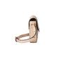 Beige handbag with a strap on a light gray background