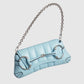Gucci Horsebit Chain Small Shoulder Bag Quilted Light Blue