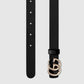 Gucci Reversible GG Marmont Thin Belt Beige Black