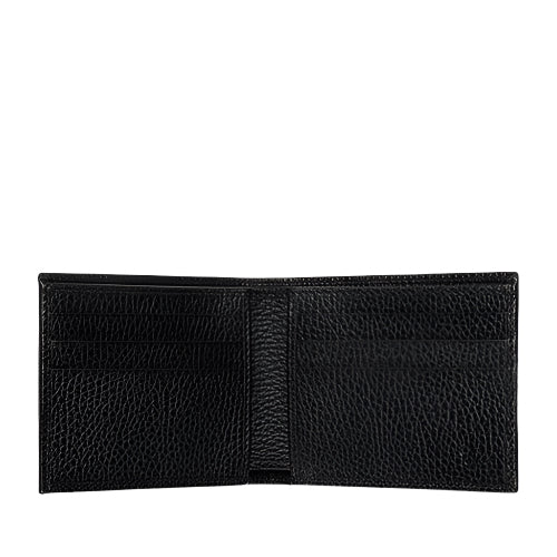 Black leather wallet on a white background