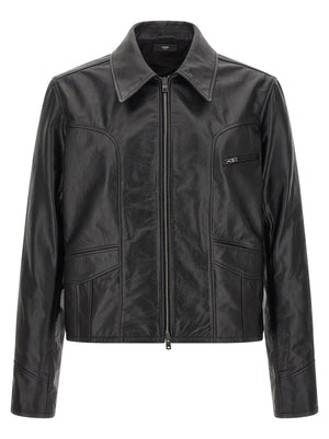 Amiri Leather Jacket With Zip