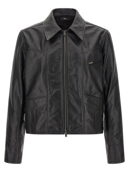 Amiri Leather Jacket With Zip