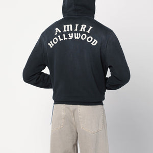 AMIRI Faded black zip sweatshirt with logo