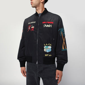 AMIRI Black cotton and nylon bomber jacket