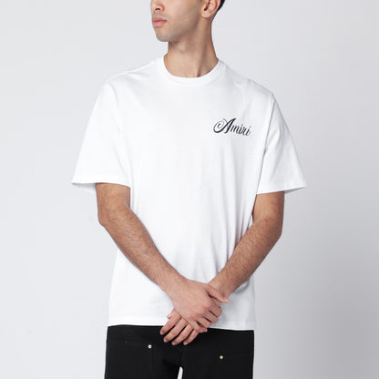 AMIRI White cotton T-shirt with logo print