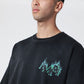 AMIRI Black T-shirt with Flames logo print