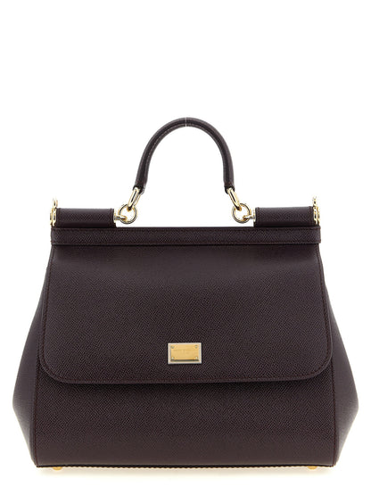 Dolce & Gabbana Sicily Grande Dauphine Leather Handbag