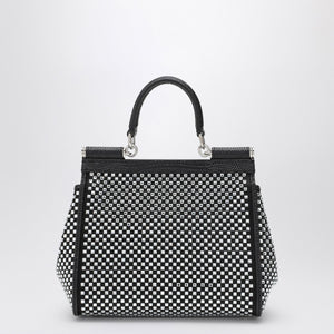 Dolce & Gabbana Black Sicily medium handbag with crystals