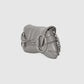 Gucci Horsebit Chain Medium Shoulder Bag Quilted Grey