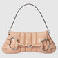 Gucci Horsebit Chain Medium Shoulder Bag Quilted Rose Beige