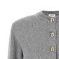 Balmain Sculpture Button Crew Neck Cardigan