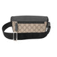Belt bag with Gucci pattern on a light gray background