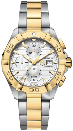 Tag Heuer Aquaracer Automatic White Dial Two Tone Steel Strap Watch For Men Cay2121 Bb0923