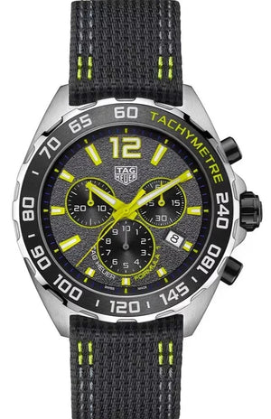 Tag Heuer Formula 1 Quartz Chronograph Grey Dial Black Nylon Strap Watch For Men Caz101ag Fc8304