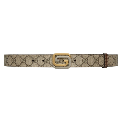 Gucci Squared Interlocking G Belt Reversible Beige