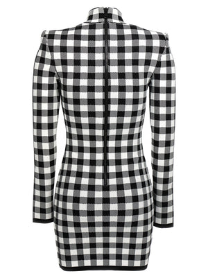 Balmain Vichy Knit Dress
