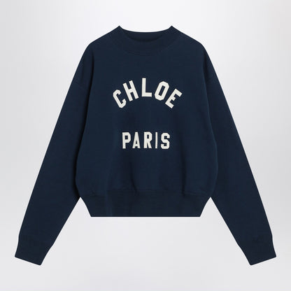Chloé Navy blue sweatshirt with logo