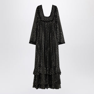 Chloé Maxi black dress with lightweight silk ruffles