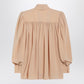 Chloé Ruched sand-coloured blouse with lavallière tie