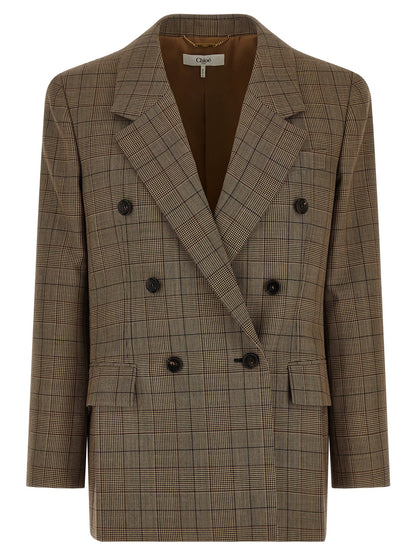 Chloé Check Double-breasted Blazer