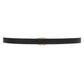 Black belt with a gold buckle on a white background