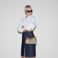 Gucci Emblem Small Shoulder Bag Beige Brown