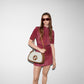 Gucci Blondie Large Top Handle Beige Cotton Linen Canvas Bag Brown