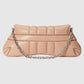 Gucci Horsebit Chain Medium Shoulder Bag Quilted Rose Beige