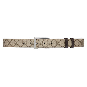 Gucci Retangular Buckle Belt Reversible Beige