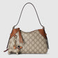 Gucci Emblem Small Shoulder Bag Beige Brown