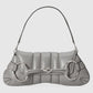 Gucci Horsebit Chain Medium Shoulder Bag Quilted Grey