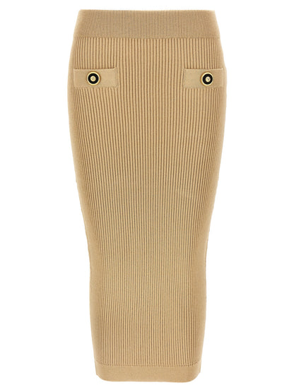 Balmain Ribbed Midi Skirt