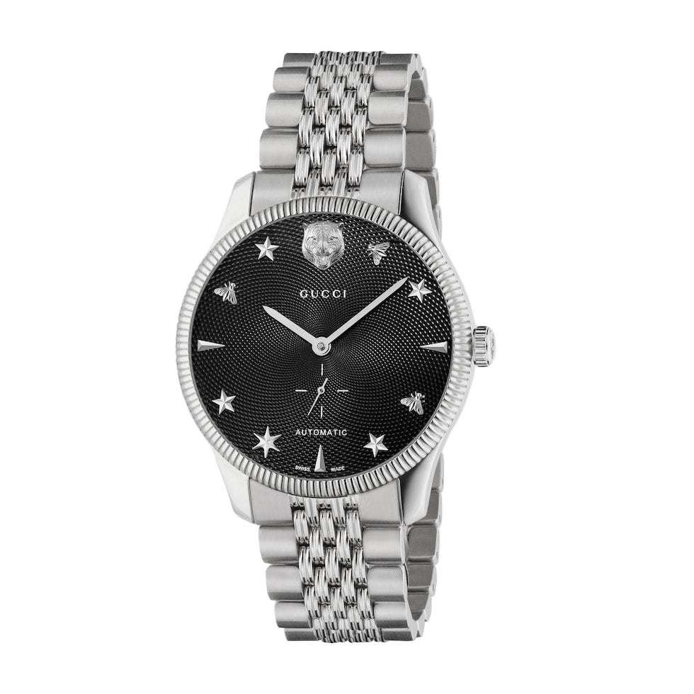 Gucci G-Timeless Automatic Watch 40mm Guilloche Black