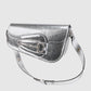 Gucci Horsebit 1955 Small Shoulder Bag Metallic Silver