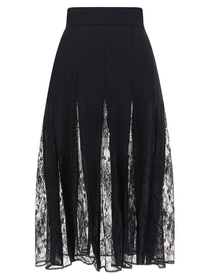 Dolce & Gabbana Charmeuse Skirt With Lace