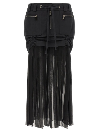 Dolce & Gabbana Twill And Chiffon Skirt