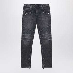 Balmain Balmain Grey washed slim biker jeans