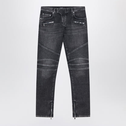 Balmain Balmain Grey washed slim biker jeans