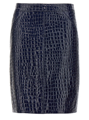 Tom Ford Croc Print Skirt
