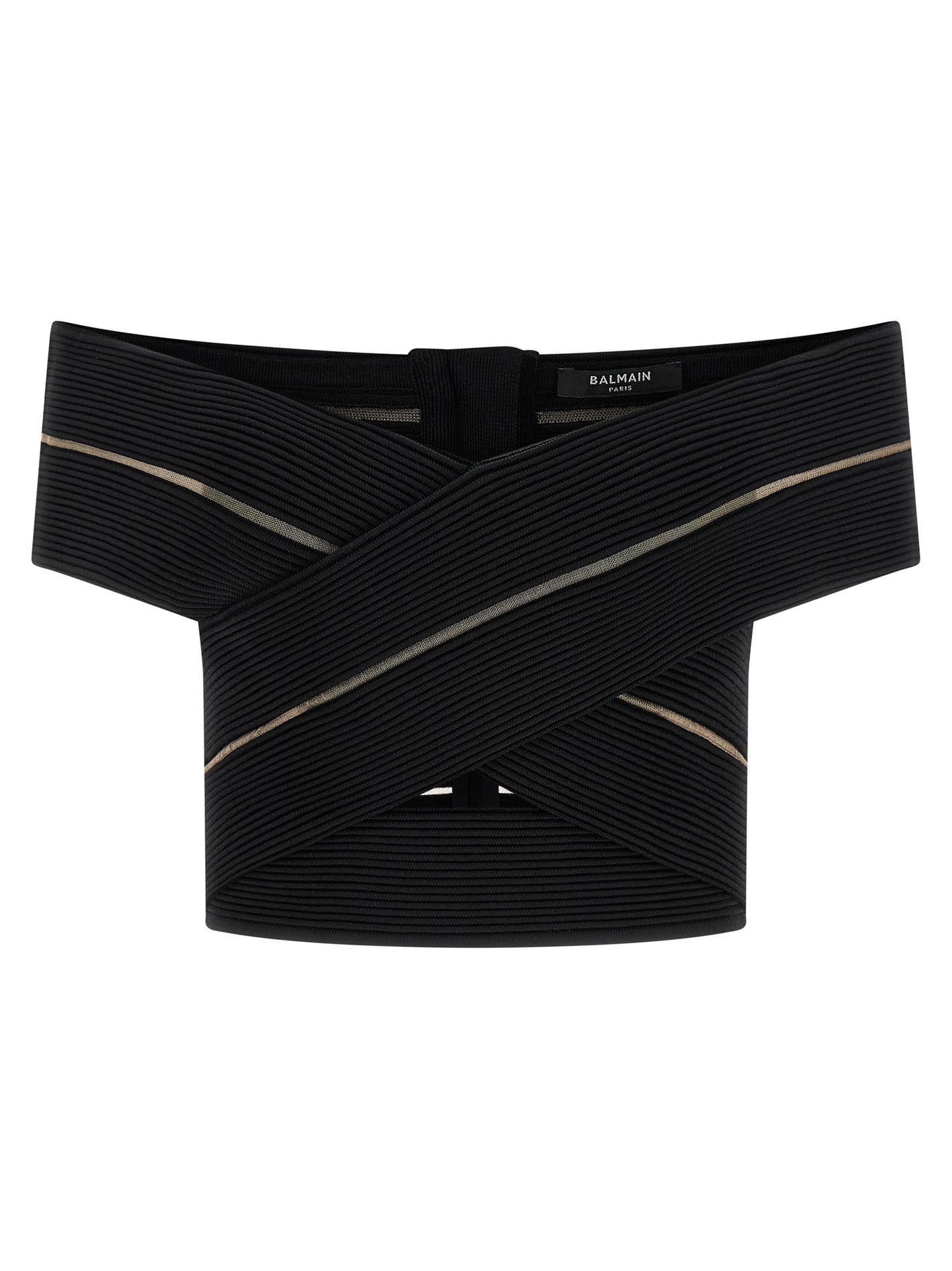 Balmain Off-the-shoulder Crop Top