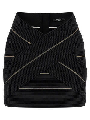 Balmain V-shaped Waist Skirt