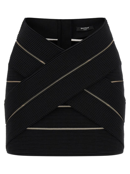 Balmain V-shaped Waist Skirt