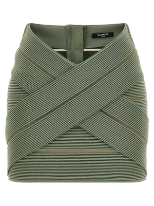 Balmain V-shaped Waist Skirt